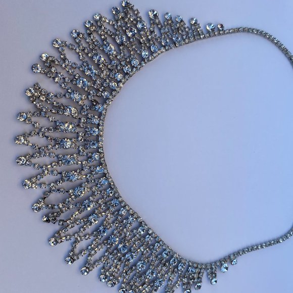 Carolee Silver Encrusted Diamond Stone Necklace - Picture 5 of 5